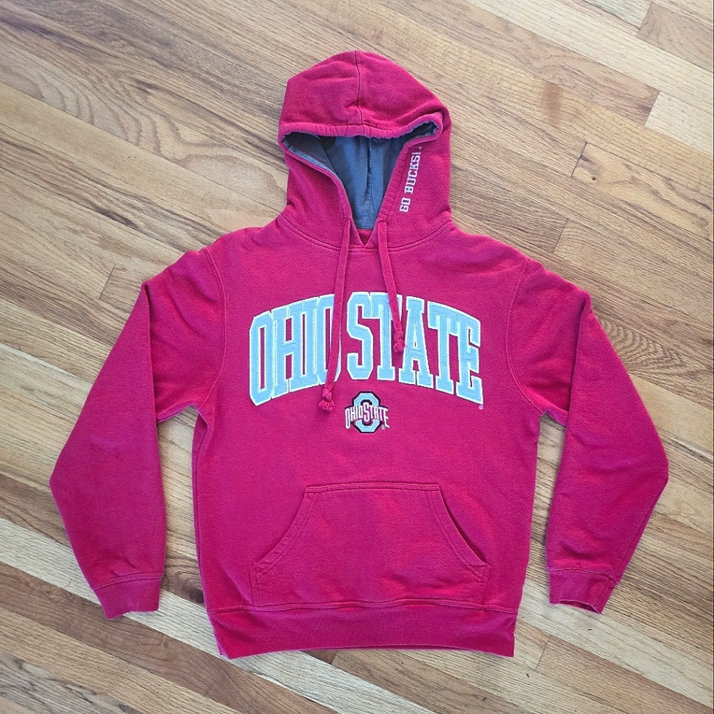Vintage Ohio State Buckeyes Varsity Athentic Apparel Hoodie Size Medium Red